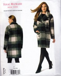 1479 VOGUE ISAAC MIZRAHI DOUBLE BREASTED COLLAR  PEACOAT PATTERN XS-MED UNCUT